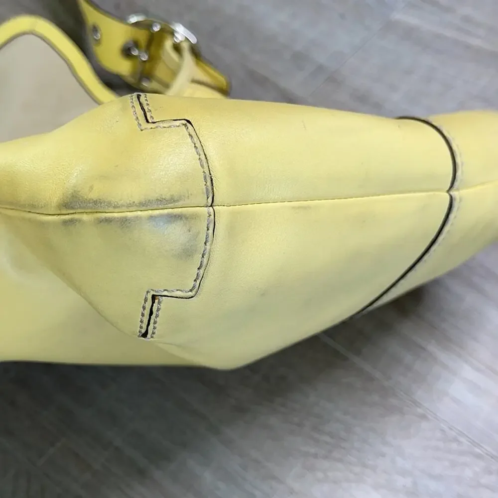 COACH Canary Yellow Crossbody Handbag Authentic Leather Flap Shoulder Bag F13355